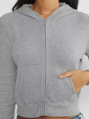 TNA Waffle Zip Up - Light Cool Grey Small